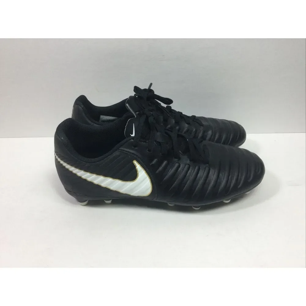 Nike Tiempo Soccer Cleats Mens 6.5‎ Black Sports Shoes 897759-002